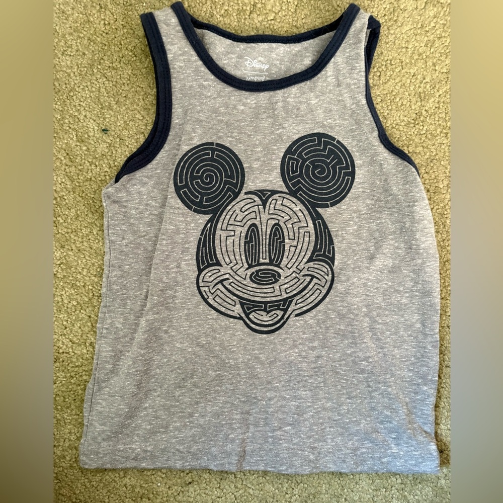 Disney Gray and Black Mickey Mouse Kids Tank Top